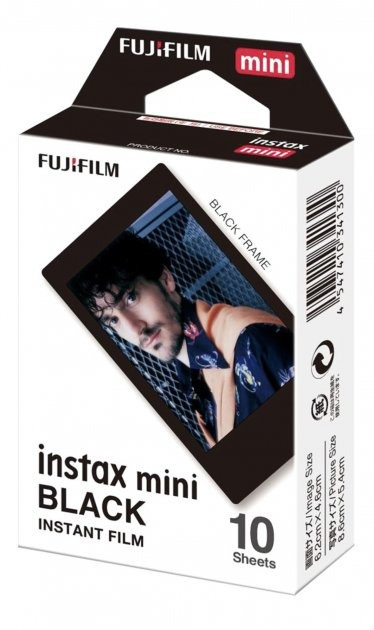 Фотопапір для камери Fujifilm Instax Mini Black instant Film 10 аркушів для 12 11 8 9 liplay evo link2 картридж чорна рамка, фото 1