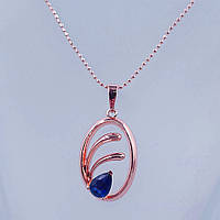 Кулон на ланцюжку XР. Позолота ЧВ. Камені: синій циркон. Довжина ланцюжка: 45 см Кулон: 29 мм