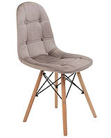 Модный красивый велюровый мягкий стул обеденный на деревянных ножках Сплит какао велюр Richman