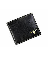 Горизонтальное кожаное мужское портмоне,цвет черный WILD RM-01-BAW BUFFALO