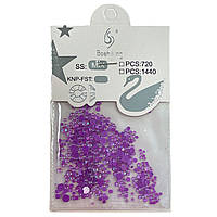 Набор ярких неоновых камней для дизайна ногтей, разные размеры в упаковке Фиолетовый №8