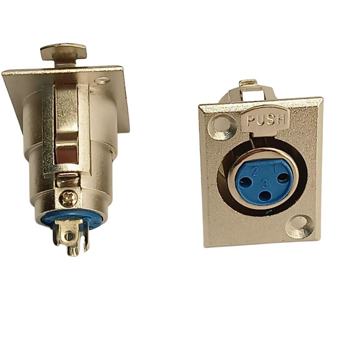 Гніздо микрофонное XLR 3pin, монтаж на корпус