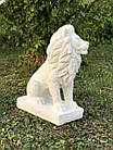 Набір садових фігур, скульптура сірого Лева на постаменті для декору саду та двору, ручної роботи, фото 8