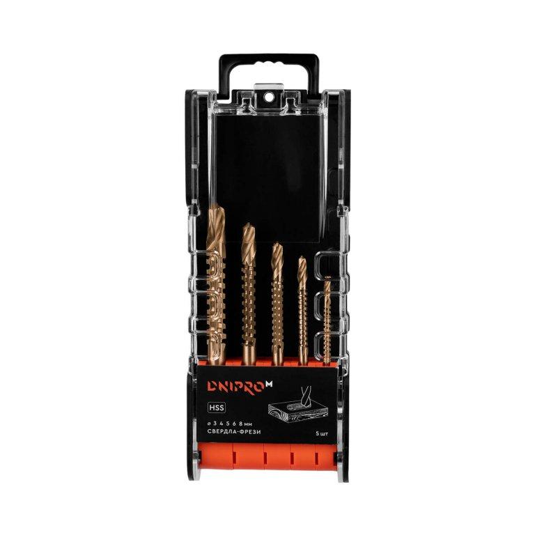 Набір свердел-фрез Dnipro-M 3-8 мм 5 шт., фото 1