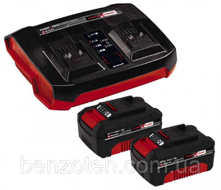 Акумулятор + зарядний Einhell Twincharger Kit 18 В (2 слоти на зарядному 2 АКБ x 4,0Ah)