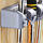 Настінний органайзер для швабр та щіток Сірий, кріплення тримач для швабр 11х40 см (5 відсіків/6 гачків), фото 3
