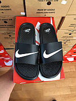 Женские шлепанцы Nike Slides Black «White Logo» 1