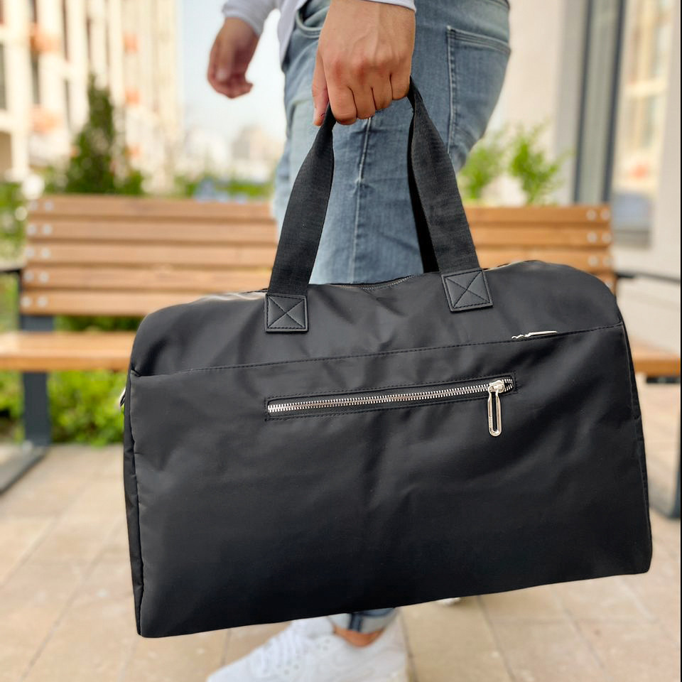 Чоловіча сумка чорна BIG з тканини нейлонова стильна міська