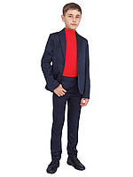 Пиджак школьный для мальчика п-1099 рост 140 146 синий тм "Попелюшка"