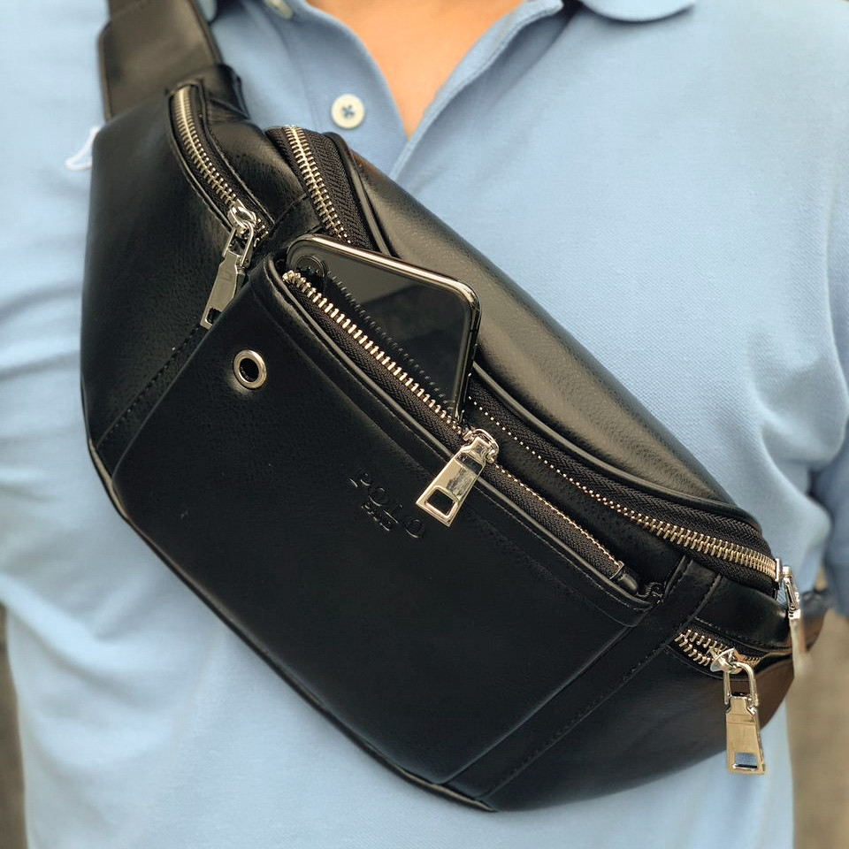 Чоловіча сумка бананка POLO поясна на груди екошкіра
