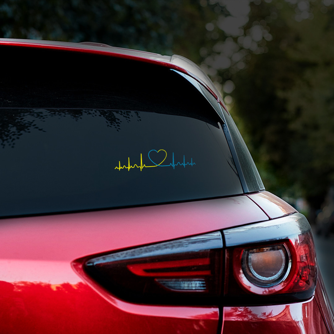 Наклейка на авто Кардіограмма 23*6см + монтажна плівка