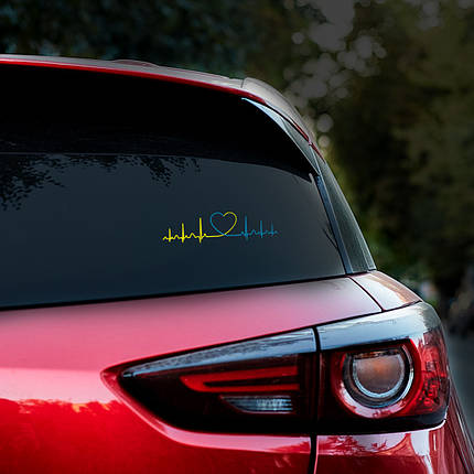 Наклейка на авто Кардіограмма 23*6см + монтажна плівка, фото 1