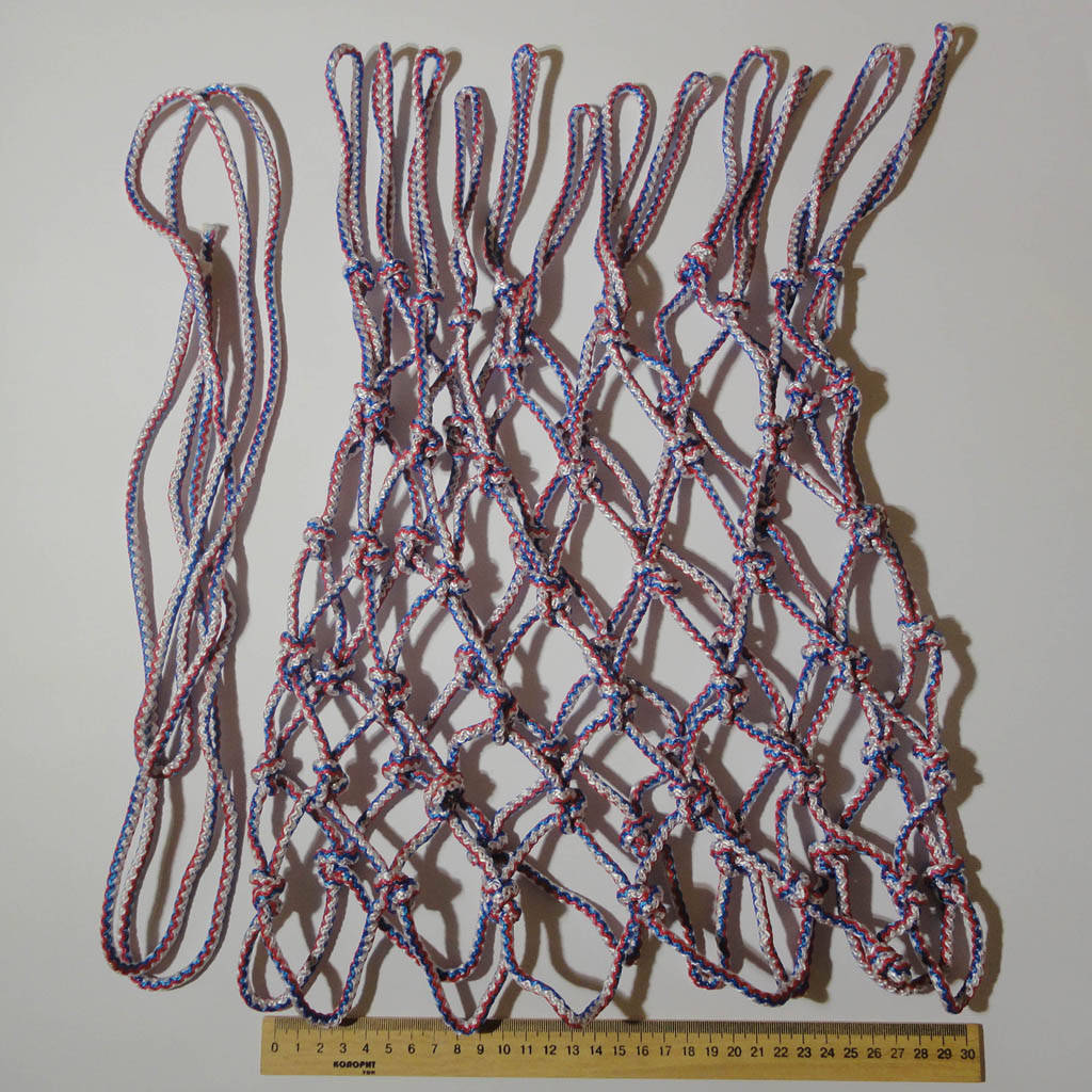 

Баскетбольная сетка «ЭЛИТ», шнур диаметром 6,5 мм. (стандартная) бело-красно-синяя