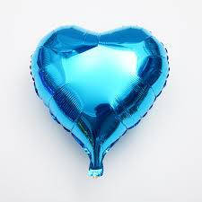 

Сердце фольгированное металлик 18"/45см.-надув воздухом- Голубой