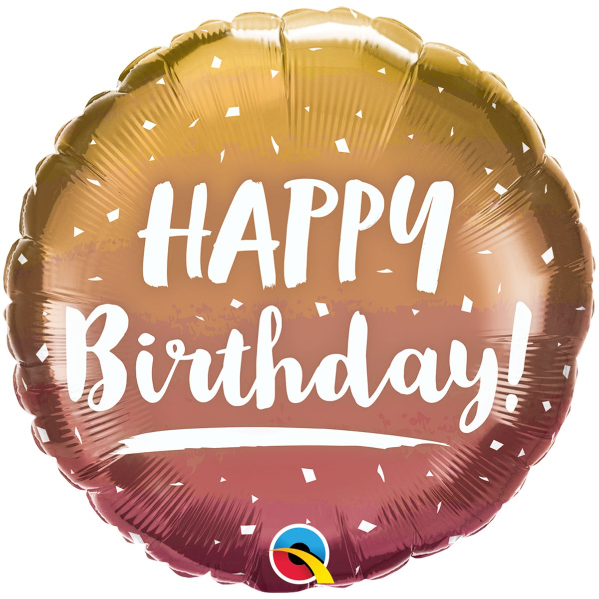 

Фольгированный шарик Qualatex 18" Круг Happy birthday Золотое омбре, Разные цвета