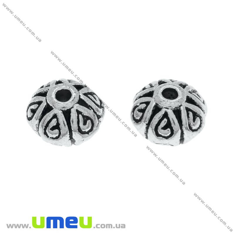 

Бусина мет. Ажурная, 7х3 мм, Античное серебро, 1 шт (BUS-025609)