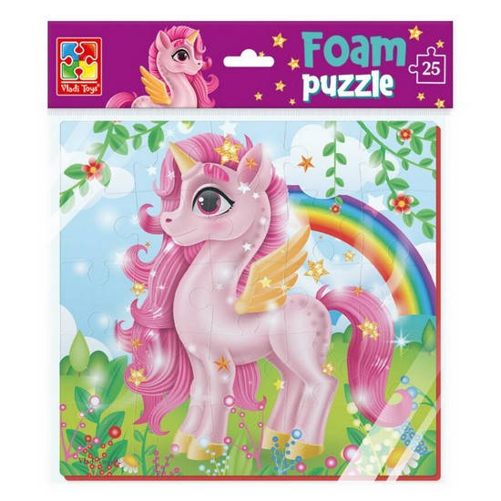 

Пазли м'які Рожевий єдиноріг 25 ел 22*23 см Vladi Toys