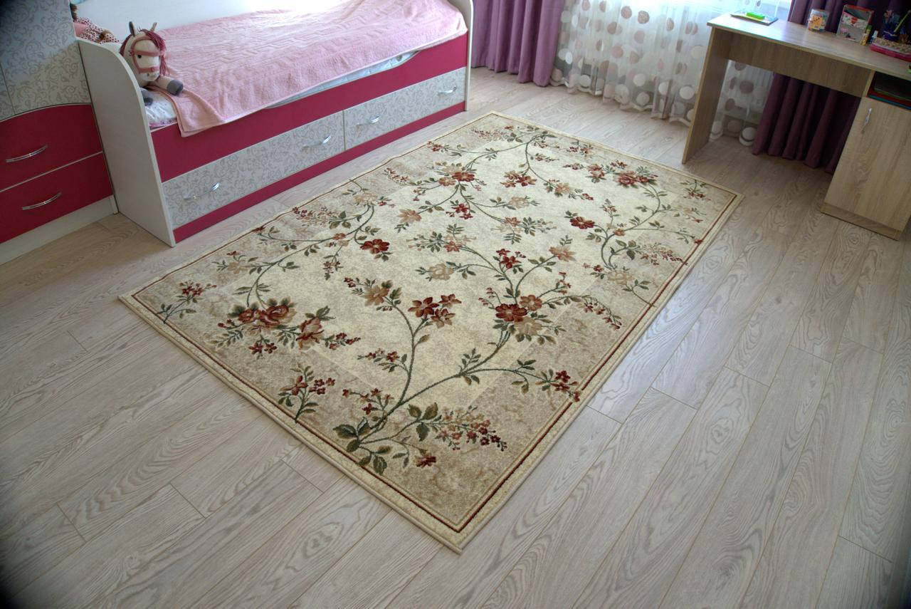 

Ковер средний ворс бежевый цветы Lotos 2.50х3.50