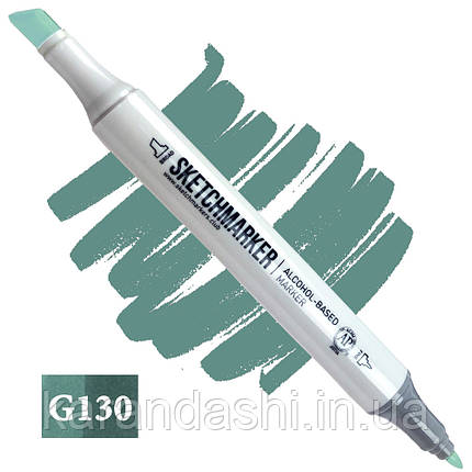 Маркер SKETCHMARKER долото-тонке перо G130 Teal Зеленувато-блакитний, фото 2