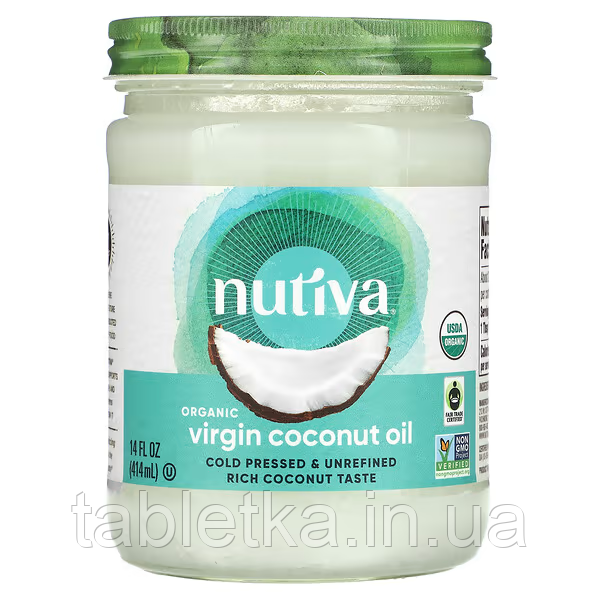 Nutiva, органічна кокосова олія першого віджиму, 414 мл (14 рідких унцій) Київ