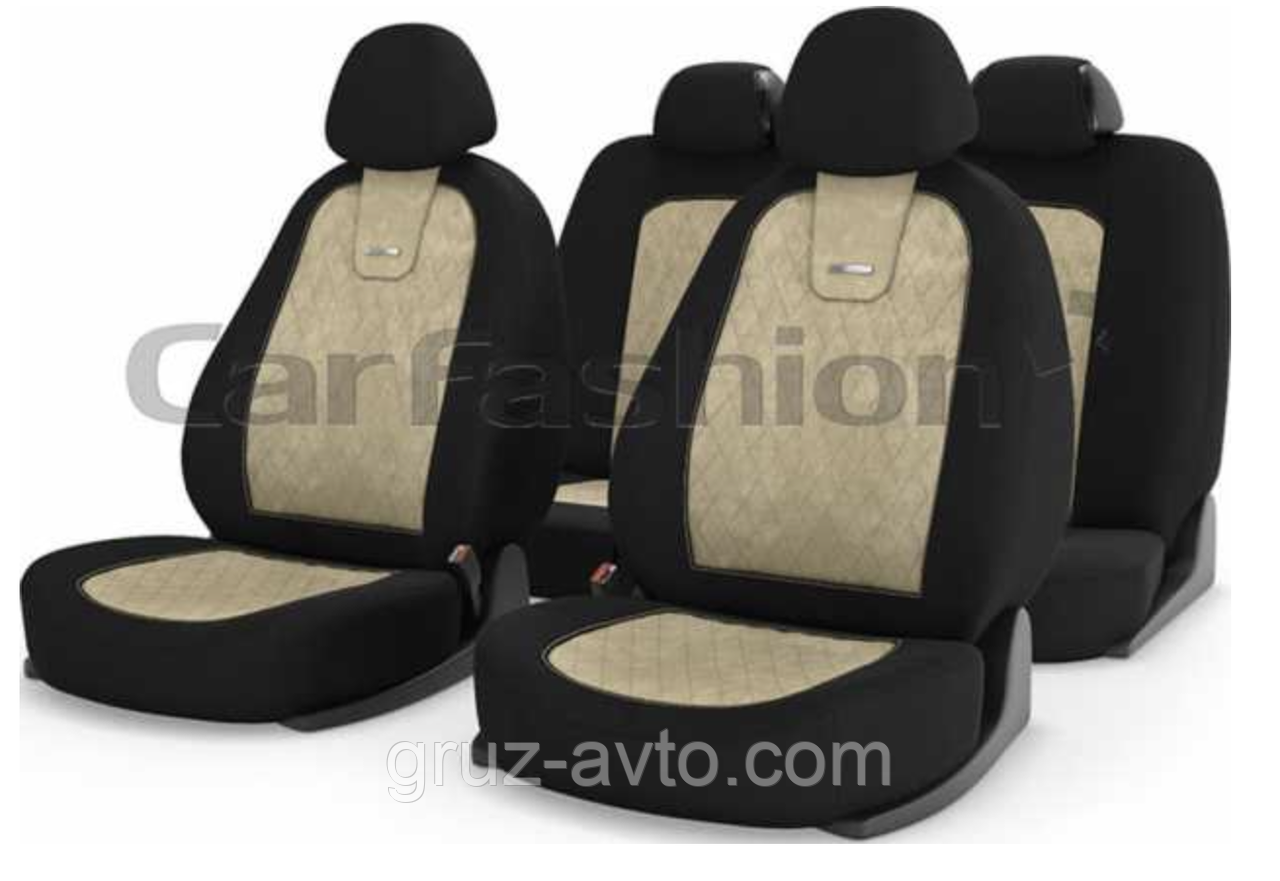 Комплект мультимодельних чохлів на всі сидіння модель Colombo 11054 бежевий / чорний