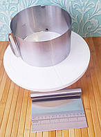 Набор для торта | Крутящаяся подставка для тортов 28*7 см | шпатель кондитерский | Кондитерское кольцо