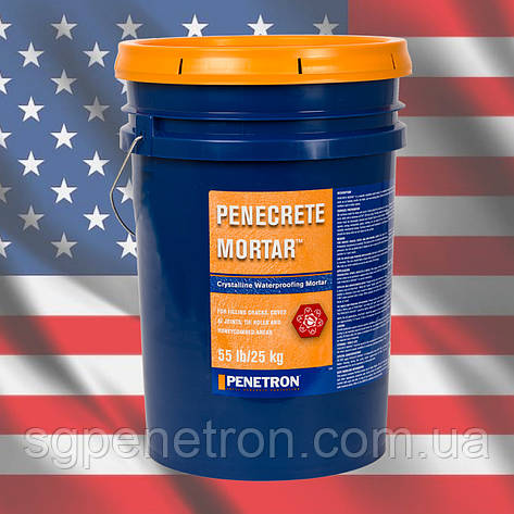 Penecrete Mortar (USA). Гідроізоляція швів, тріщин. Відро 25 кг, фото 2