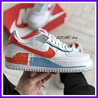 Кроссовки женские Nike Air Force Shadow white / кеды Найк аир Форс Шадов белые