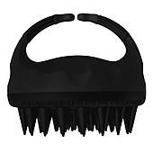Щітка-масажер для миття шкіри голови полімерна з силіконовими зубчиками (чорний)