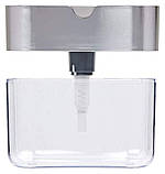 Дозатор миючого засобу для посуду Soap Pump Sponge Caddy з органайзером для мочалки, фото 3