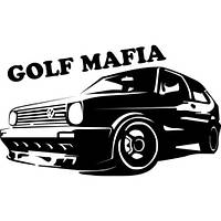 Вінілова наклейка на авто  - Volkswagen Golf Mafia розмір 20 см