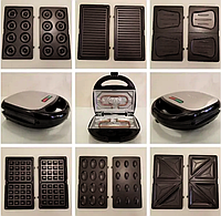 Многофункциональная вафельница Domotec MS 7706 6в1, форма для орешков электрическая, формы для пончиков