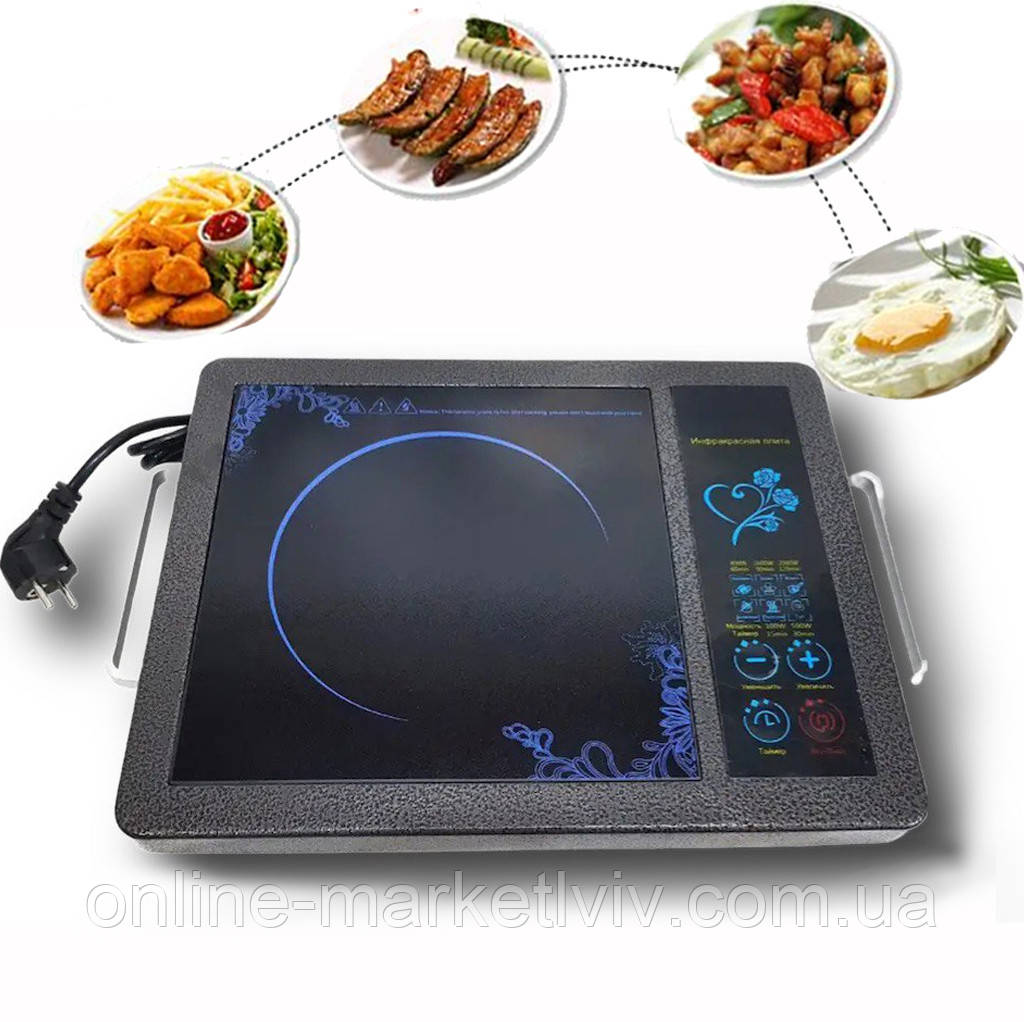 Електроплита інфрачервона 2000 Вт Domotec MS 5842 / Настільна електрична плита, фото 1