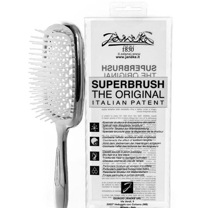 Щітка Janeke Superbrush срібно-біла