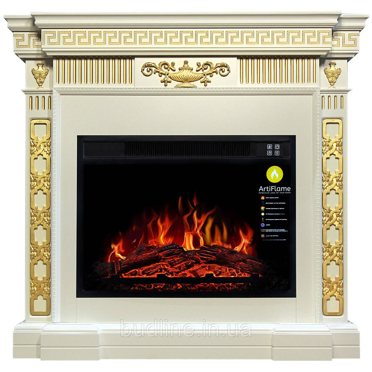 Камінокомплект ArtiFlame GREECE AF23S БІЛИЙ ВАНІЛЬ (зі звуком)