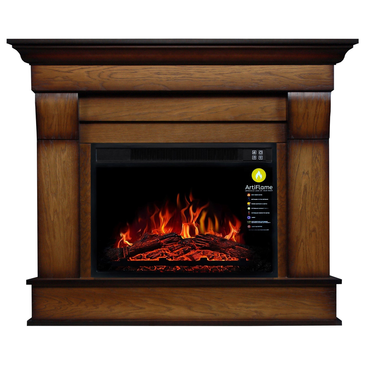 Електрокамін з порталом кутовий ArtiFlame ALBION CORNER AF23 ДУБ АНТИК