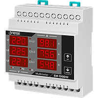 Щитовий модульний мультиметр 3 фази з трансформаторами струму вольтметр + амперметр + частотомір