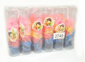 Силіконові гумки для волосся в колбі набір 12 шт., фото 1