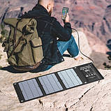 Сонячна панель Solar Charger 21W 5V 2xUSB, для зарядки павербанків та смартфонів, фото 9