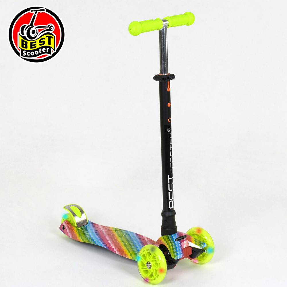 Дитячий триколісний самокат Best Scooter А 25601 /779-1335 Зелений