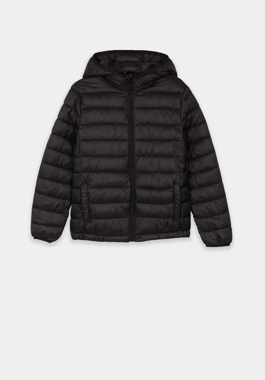 Демісезонна стьобана куртка для дівчинки чорна Tiffosi 134-140 см