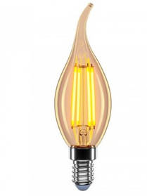 Лампа світлодіодна C37 свічка на вітрі Velmax Filament 4W E14 2200К 220V