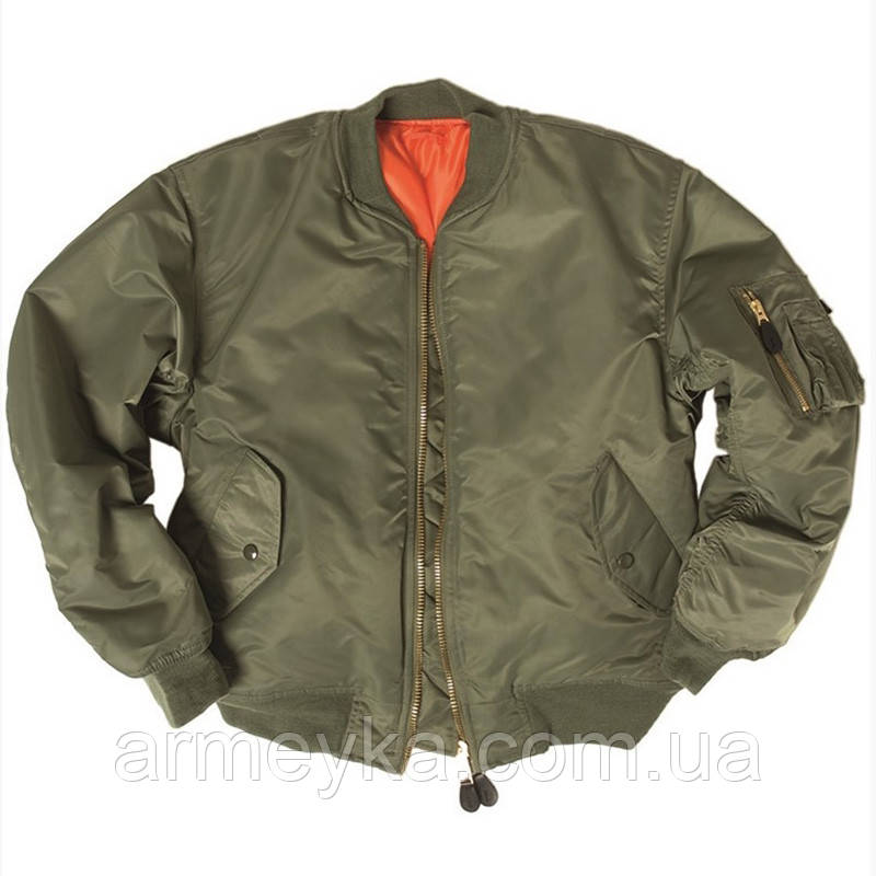 Куртка ma1 flight jacket (bomber) олива комби. Mil-Tec Німеччина