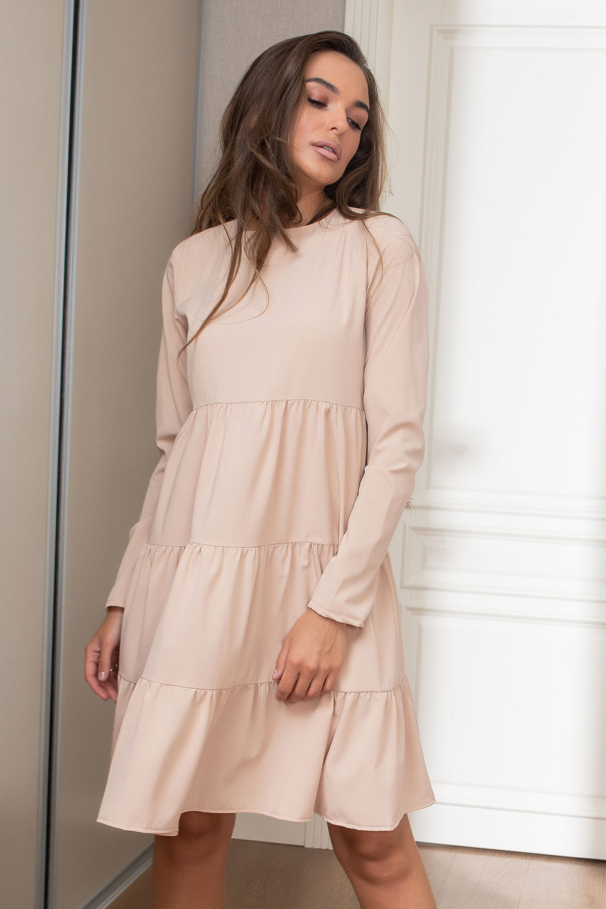 Молодіжне вільне плаття Naomi, бежеве, фото 1