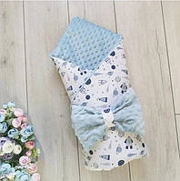 Конверт для новорожденных, Конверт одеяло плед на выписку из роддома весна, осень, зима для мальчика, девочки
