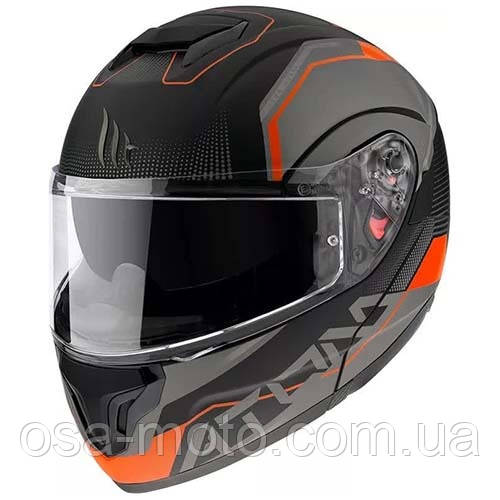 Мотошлем MT Atom SV FU40 Black-Grey-Orange