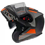 Мотошлем MT Atom SV FU40 Black-Grey-Orange, фото 3