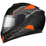 Мотошлем MT Atom SV FU40 Black-Grey-Orange, фото 5