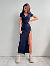 Трикотажне довге плаття поло з сорочковим верхом та коротким рукавом (р. 42, 44) 66PL4272Е, фото 5