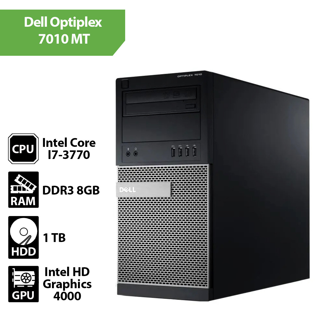 Системний блок Dell Optiplex 7010 MT (Core I7-3770 / 8Gb / HDD 1Tb)